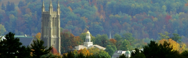 Landscape picture of college buildings